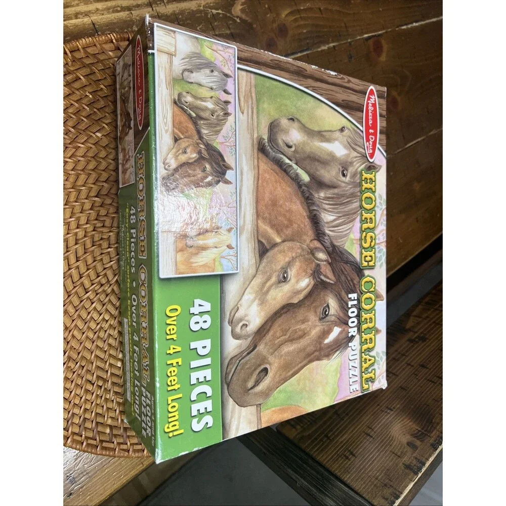 HORSE CORRAL Melissa & Doug Kids Floor Puzzle 48 Jumbo Piece Easy-Clean Complete